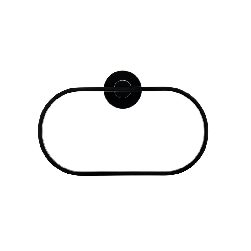 Croydex Metra Flexi-Fix Towel Ring, Matt Black