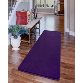 Andecor Shag Runner Rug for Bedroom Living Room, 2x6 Purple Washable Fluffy Hallway Runner Area Rugs for Kitchen Boys Girls Kids Room Home Decorations Carpet
