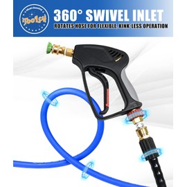 TOOLCY Pressure Washer Hose and Gun Kit, 30ft Kink Resistant Power Washer Hose and Gun with 5 Nozzle, 3/8" Swivel Quick Connector & M22-14mm Plug, Compatible with Simpson, Craftsman, Ryobi