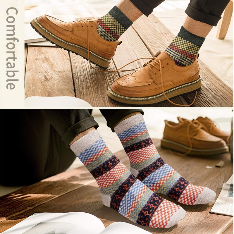 6 Pairs Mens Wool Socks Thick Warm Winter Thermal Socks