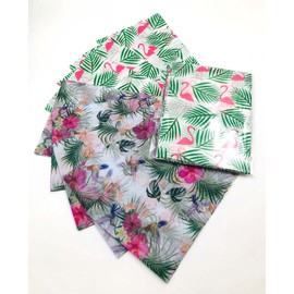 Pretty Flamingo and Humming Birds Tissue Wrapping Paper Sheets (multi-coloured designs) for wrapping gifts, decoupage and crafts - 10 Pack - 5 sheets of each tissue
