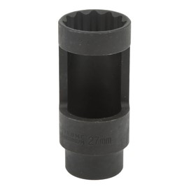 Diesel Injector Socket 1/2in Drive 27mm 12 Point Chrome Vanadium Steel Universal for Cars