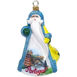 Glitterazzi Portugal Santa Polish Glass Christmas Ornament