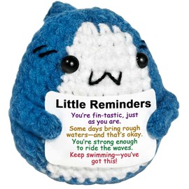 Krinisou Positive Crochet Shark Gifts, Shark Lovers Birthday Gift for Women Men, Emotional Inspirational Motivational Encouragement Support Sea Animals Present