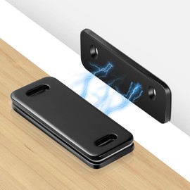 Ultra Thin Cabinet Magnets Door Catch,Cabinet Adhesive Drawer Latch,Cabinet Magnetic Catch for Kitchen,Closet Door,Cupboard Wardrobe,Sliding Door Closure,No-Gap Design,Black 4 Pack (Black 4PCS)