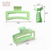 5 Inche Gradient Green Extra Large Claw Clips for Thick