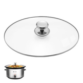 Oval Glass Lid 7 Quart Replacement for Crock Pot 7qt Slow Cooker SCV700SS and for Hamilton Beach Slow Cooker SCV700, 33474G, SCV700SS, SCV700-KC Replacement Oval 7 Quart Lids