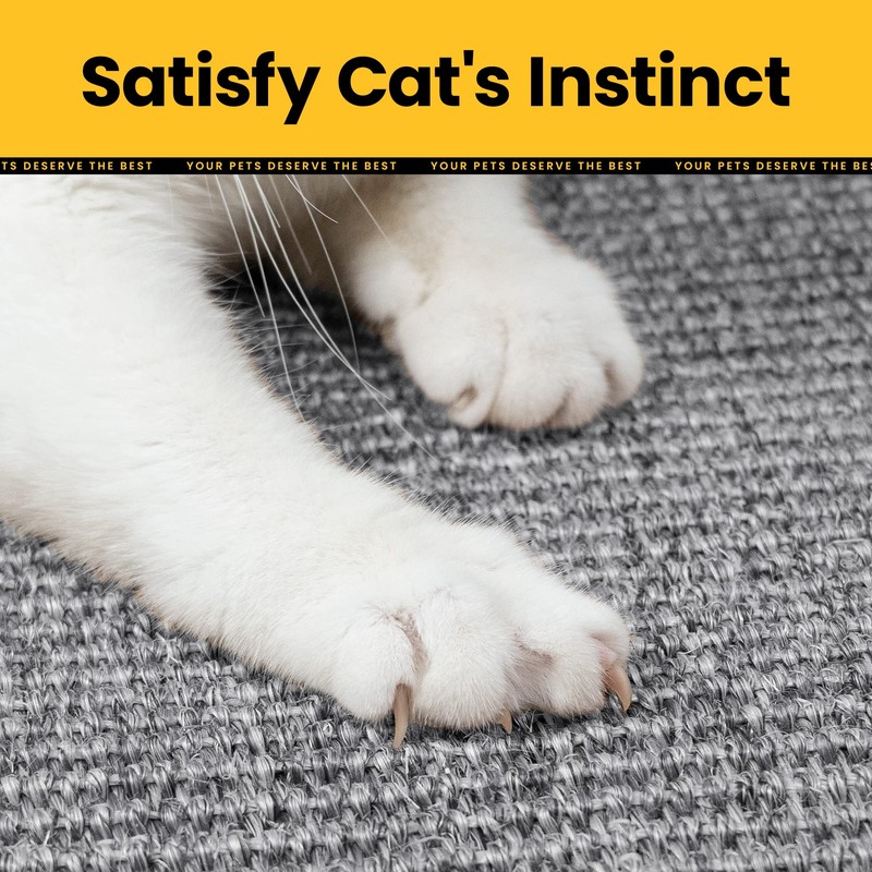 Conlun Cat Scratcher Mat,Natural Sisal Cat Scratch Pad with Hook&Loop