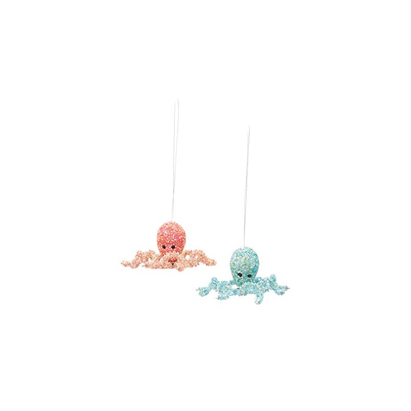 C&F Home Beaded Octopus Ornament, Assortment of 2, A/2 4"