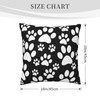 VARUN White Dog Paws on Black Background Throw Pillow Covers