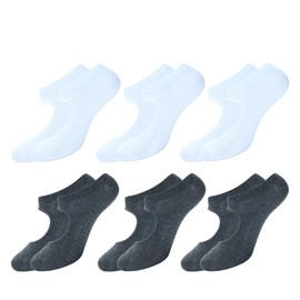 BALENZIA Pilates Grip Socks Women |Pack of 6| Yoga Accesorries Grip Hospital Walk|Ballet Dance Anti Slip Non Skid Sock, 3 White, 3 Dark Grey, 5-6