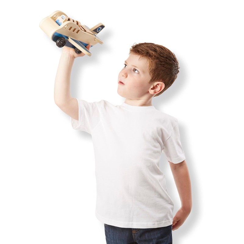 Melissa & Doug Wooden Airplane Play Set with 4 Play