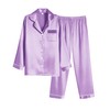 Ekouaer Women Satin Pajamas Set Classic Button Down Long Silk