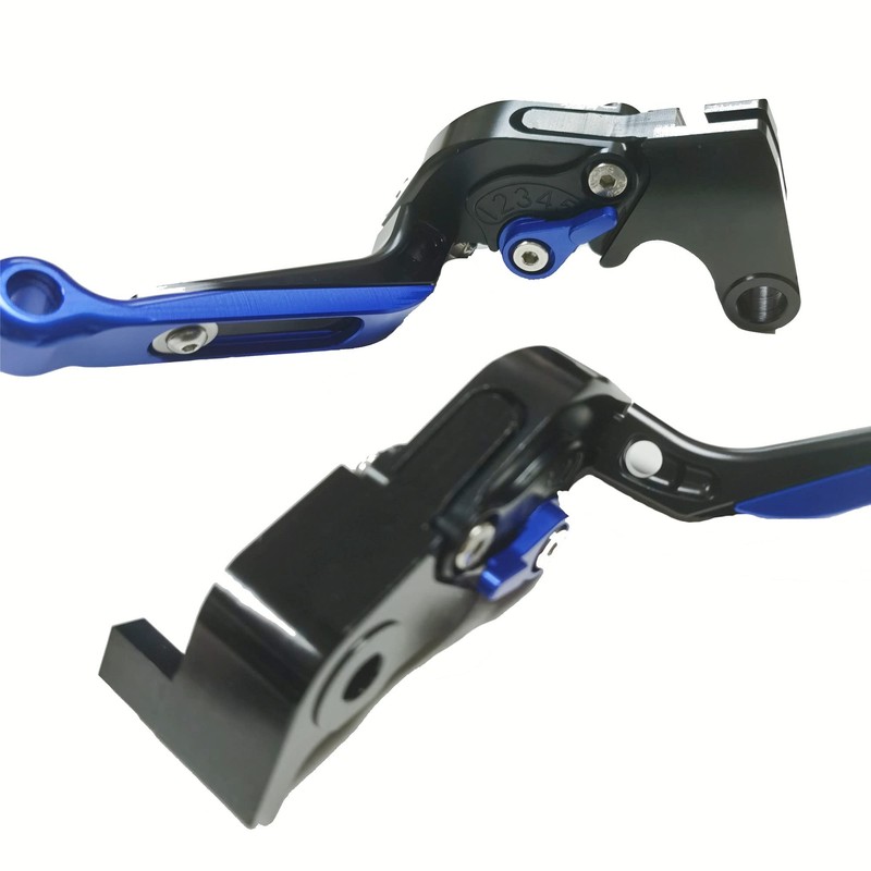 Blue Motorcycle Accessories Engrave Logo Brake & Clutch Levers Set