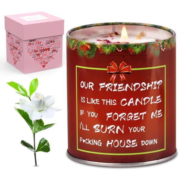 Friendship Gifts for Women Unique Gardenia Scented Candles Funny Stocking Stuffers Ideas White Elephant Gifts Best Birthday Christmas Gifts for Her Sister Gifts from Sister Friend Gifts Women