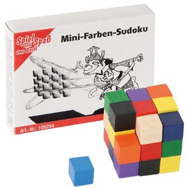Bartl 109294 Mini Wooden Puzzle Mini Colour Sudoku Made of 27 Small Wooden Pieces