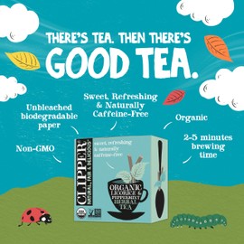 Clipper Tea Peppermint & Licorice Teabags – Caffeine Free, USDA Organic, Great Hot or Iced – Sweet, Refreshing, Natural, Fair & Delicious Sweet – 50 Tea Bags