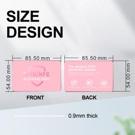 RFID Blocking Card 2 Pack,Protecting Wallet Security,RFID Purses for Women,RFID Credit Card Protector,Anti-Theft Contactless NFC Blocker,Ultra Thin Credit Card Bank Card Protector(Pink, 2 Pack