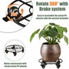KvyusFlourish 2 Packs Large Metal Plant Caddy with Wheels 13.6"