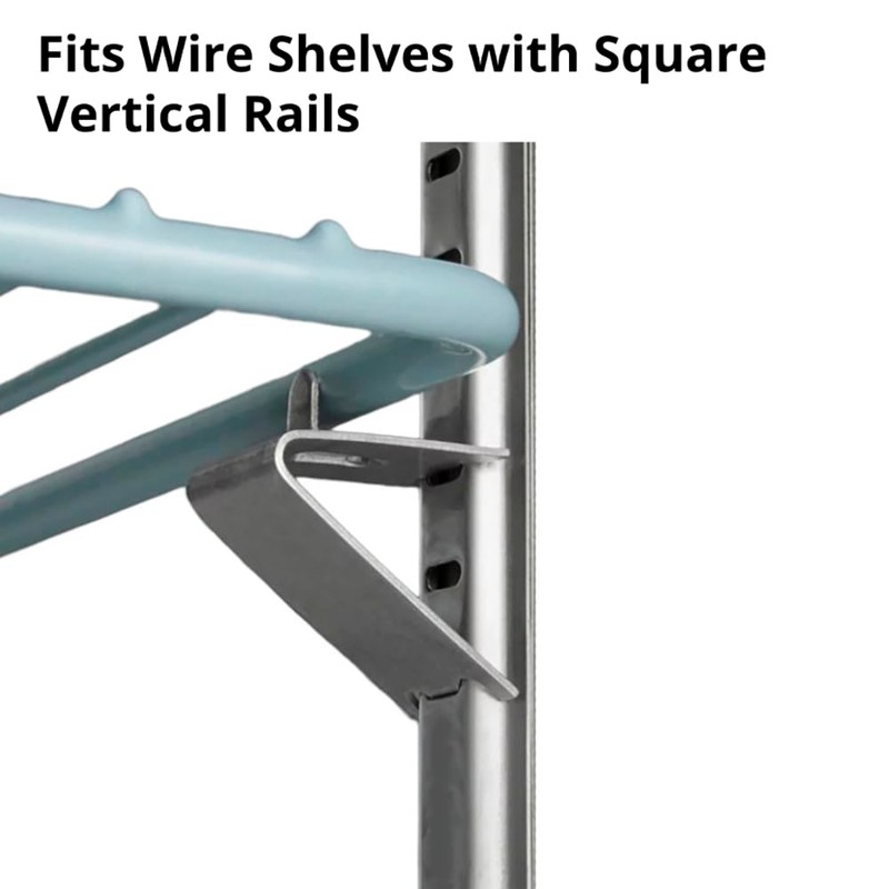 Commercial Refrigerator Shelf Support Clips – Stainless Steel Square-Rail Brackets