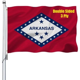REIDFERR Arkansas Flag 3x5 Outdoor Double Sided - Heavy Duty Polyester Arkansas AR State Flags Long Lasting with 2 Brass Grommets 3 X 5 Ft