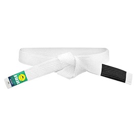 Fuji Jiu Jitsu Belt for Adults - Brazilian Pride Edition BJJ Rank Martial Arts Belts with 8 Rows of Stitching (White, A4)