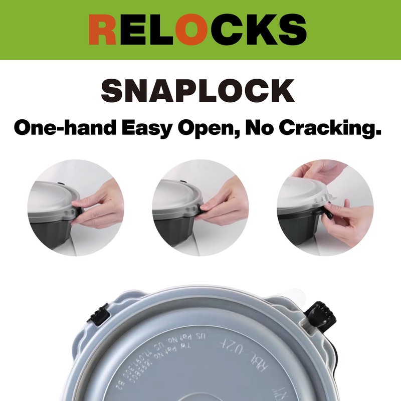 RELOCKS 12 in. Plastic Serving Trays with Lids, Party Platter,
