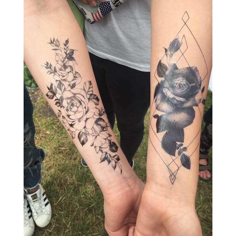 QC904 Temporary Feather Tattoo Flower Tattoo Dream Catcher Tattoo No.