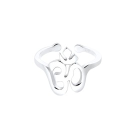 Elli Women's Om Power Symbol Talisman Ring in 925 Sterling Silver, Facet cut, None