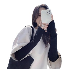 Aquafix Arm Cover, Summer, Arm Warmer, Finger Type, Gloves with Adjustable Cord, High Quality Cooling Cotton, UV Protection, Sun Protection, Sweat Absorbent, Quick Drying, For Outdoor/Exercise/Cycling