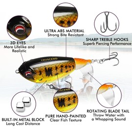 TRUSCEND SeñUelos Flotantes De Pesca, para Trucha Baja Doble Flotante Rotación Cola Whopper Swimbaits Bass Lures, Agua Dulce Salada Bass Fishing Plopper Lures Kit Realista