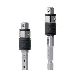 711L 1/4" Hex to Square Drive Socket 2-in-1 Extension Combo – 1PCS Hex End & 1PCS Flat End Adapter – Compatible with Multitools & 1/4" Adapters