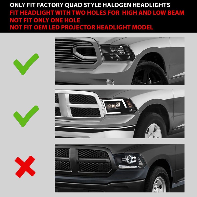 G-PLUS Headlights Assembly Fit For 2009-2012 Dodge Ram 1500 2500