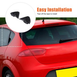 Car Rear Side Triangle Panel Trim Cover Suitable for Seat Leon 2008-2012, Triangle Blinds Rear for Cars, Black Car Sticker for Rear Side Windows (Piano, Black)