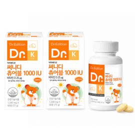 Dr. Sunny D Vitamin D Chewable 1000IU Chewable Vitamin D for children and pregnant women, 2 units, 60 tablets / 닥터 써니디 비타민D 츄어블 1000IU 씹어먹는 비타민D 어린이 임산부, 2개, 60정