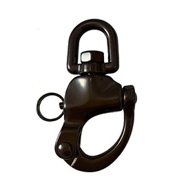 QIANJIEER 316 Stainless Steel Swivel Eye Snap Shackle Quick Release Swivel Bail Rigging 4.88 inch(124mm), Black, Capacity(WLL): 1984 LBS