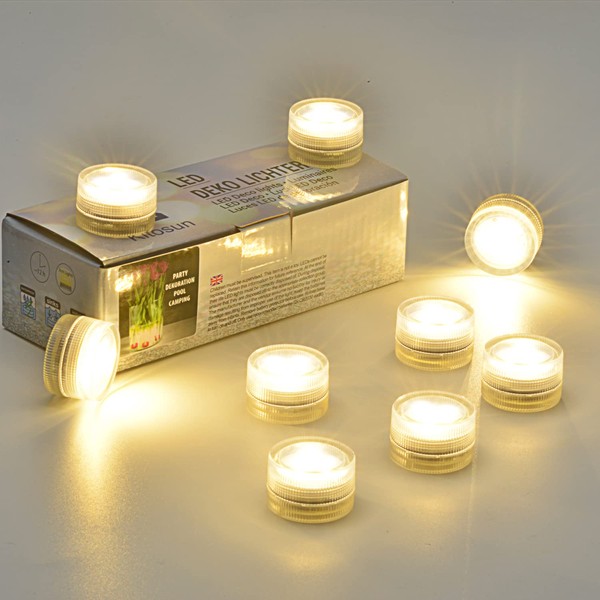 Submersible Flameless Tea Lights Candles – 20 Pack Battery Operated