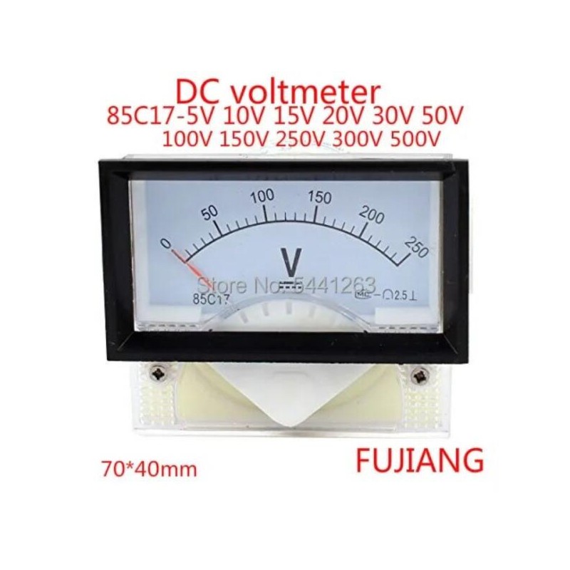 호환 85C17-5V10V15V20V30V50V100V150V250V 클래스 2.5 포인터 유형 DC 전압계 아날로그 패널