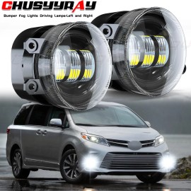 CHUSYYRAY LED Front Bumper Fog Lights Driving Lamps for For Toyota Sienna 2011-2017
