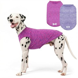 KYEESE Paquete De 2 Camisas para Perros Grandes Secado Rápido Transpirable Elástico Protección Solar Playeras para Perros con Etiqueta Reflectante Cam