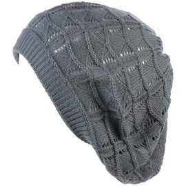BYOS - Gorro de punto suave y ligero, Paquete de 2 gris carbón y negro, Talla única