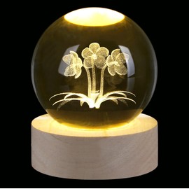 Sahoottie 60mm 3D Flower Crystal Ball Flowers Gifts for Women Flower Paperweight Flower Glass Ball Flower Cute Decor Flowers Crystal Ornaments