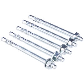 AHC K-ZYTB10130B5 M10 x 130 mm Through Bolts - Zinc Plated (Pack of 5)
