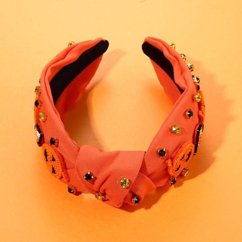 PHALIN Diadema anudada de Halloween para mujer (naranja)