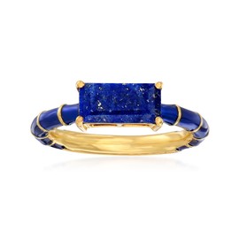 Ross-Simons Gemstone and Enamel Ring in 18kt Gold Over Sterling