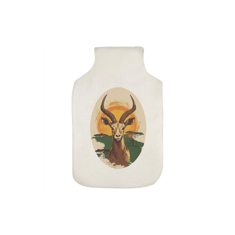 'Springbok Portrait with African Landscape' Hot Water Bottle Cover (HW00039157)
