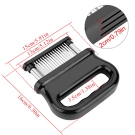 HAOHIZE Meat Tenderiser, 48 Sharp Stainless Steel Needle Blades, Heavy Duty Meat Tenderiser, Hand Held Meat Tenderiser, Kitchen Aid for Tenderizing Beef, Turkey, Chicken,