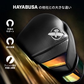 Hayabusa T3 Boxing Gloves for Men and Women Wrist and Knuckle Protection, Dual-X Hook and Loop Closure, Splinted Wrist Support, 5 Layer Foam Knuckle Padding - Black/Iridescent, 10 oz