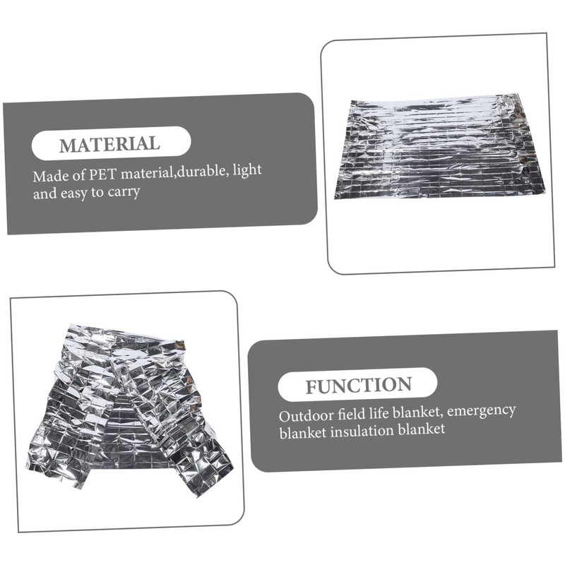 Kisangel 10pcs Survival Blanket Emergency Camping Blanket for for Inclement