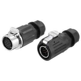 MECCANIXITY LP20 14 Pin Waterproof Connector, IP68 Circular Connectors Male Female Aviation Plug Fast Locking, M20 Wire Plug for Outdoor Electrical (250V, 5A)